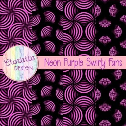 Free neon purple swirly fans digital papers
