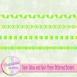 free neon yellow and neon green patterned borders