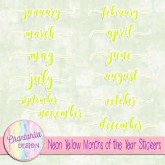 Free neon yellow months of the year stickers