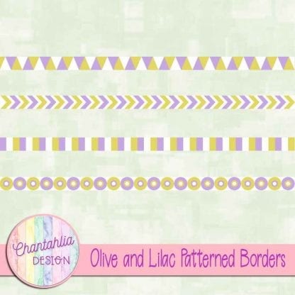 free olive and lilac patterned borders