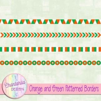 free orange and green patterned borders