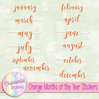 Free orange months of the year stickers