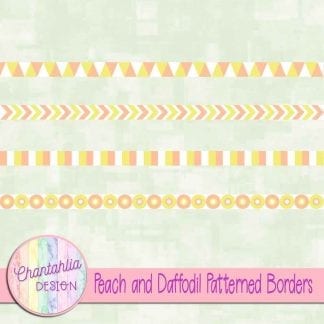 free peach and daffodil patterned borders