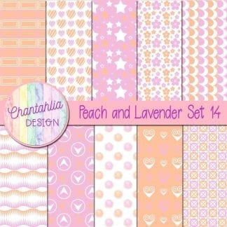 Free peach and lavender patterned digital papers set 14