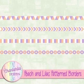 free peach and lilac patterned borders