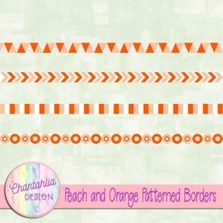 free peach and orange patterned borders