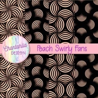 Free peach swirly fans digital papers