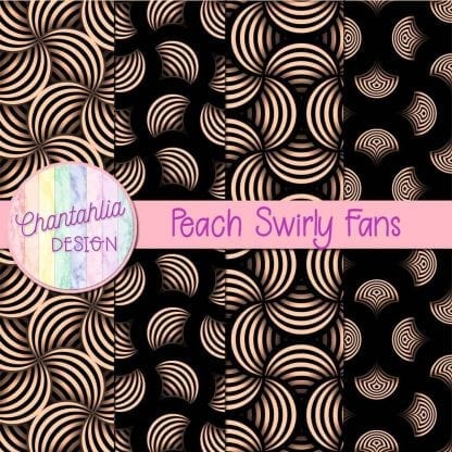 Free peach swirly fans digital papers