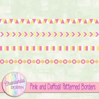 free pink and daffodil patterned borders