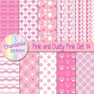 Free pink and dusty pink patterned digital papers set 14