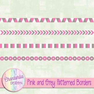 free pink and grey patterned borders