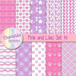 Free pink and lilac patterned digital papers set 14