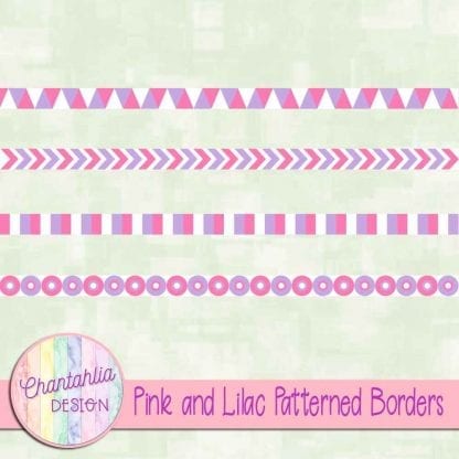 Free pink and lilac patterned borders