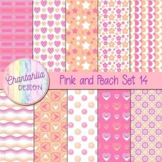 Free pink and peach patterned digital papers set 14