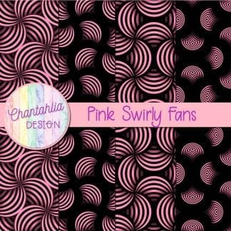 Free pink swirly fans digital papers