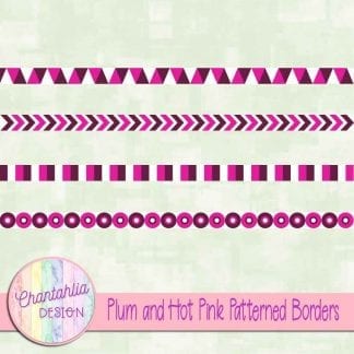 Free plum and hot pink patterned borders