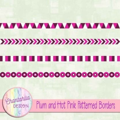Free plum and hot pink patterned borders