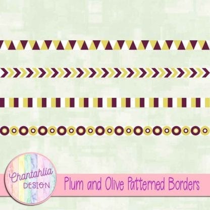 free plum and olive patterned borders