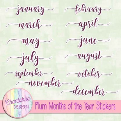 Free plum months of the year stickers