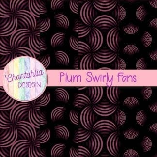 Free plum swirly fans digital papers