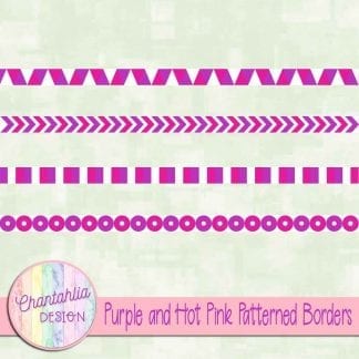 free purple and hot pink patterned borders