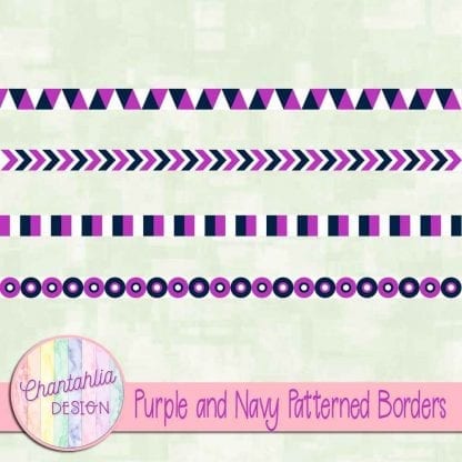free purple and navy patterned borders