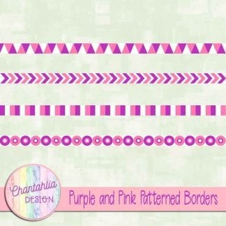 free purple and pink patterned borders