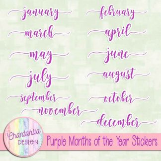 Free purple months of the year stickers