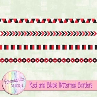 free red and black patterned borders