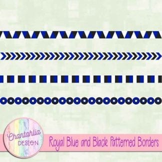 free royal blue and black patterned borders