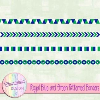 free royal blue and green patterned borders