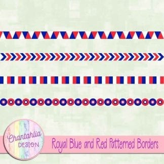 free royal blue and red patterned borders