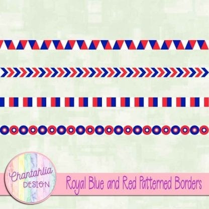 free royal blue and red patterned borders