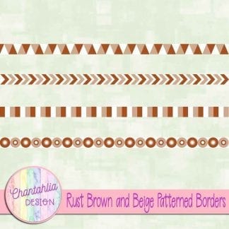free rust brown and beige patterned borders