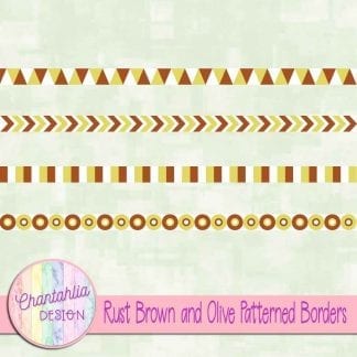 free rust brown and olive patterned borders