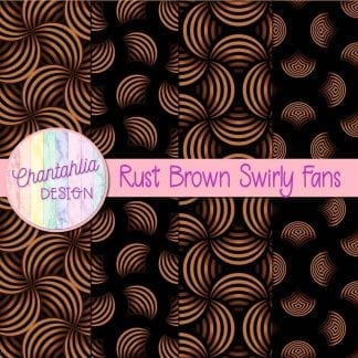 Free rust brown swirly fans digital papers