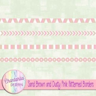 free sand brown and dusty pink patterned borders