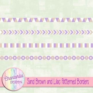 free sand brown and lilac patterned borders