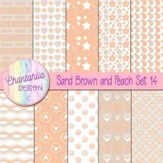 Free sand brown and peach patterned digital papers set 14