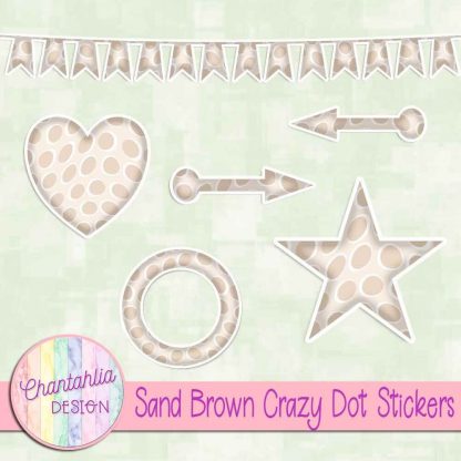 Free sticker design elements in a sand brown crazy dot style