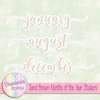 free sand brown months of the year stickers