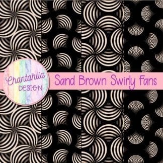 Free sand brown swirly fans digital papers