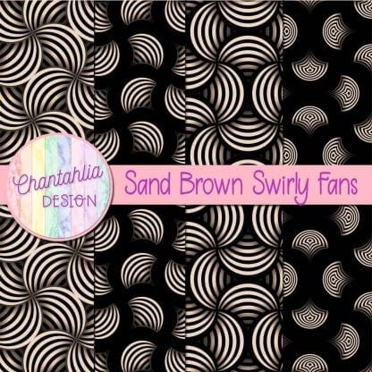 Free sand brown swirly fans digital papers