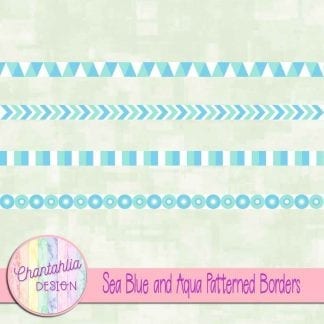 free sea blue and aqua patterned borders