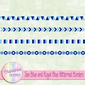 free sea blue and royal blue patterned borders