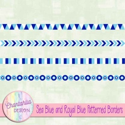 free sea blue and royal blue patterned borders