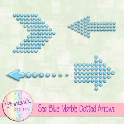 Free sea blue marble dotted arrows design elements
