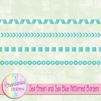 free sea green and sea blue patterned borders