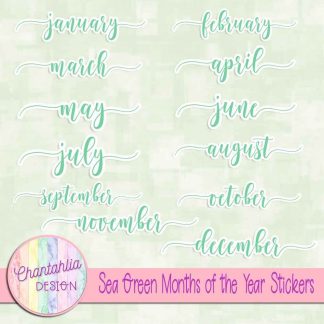 Free sea green months of the year stickers