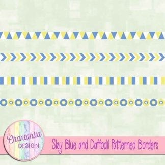 free sky blue and daffodil patterned borders